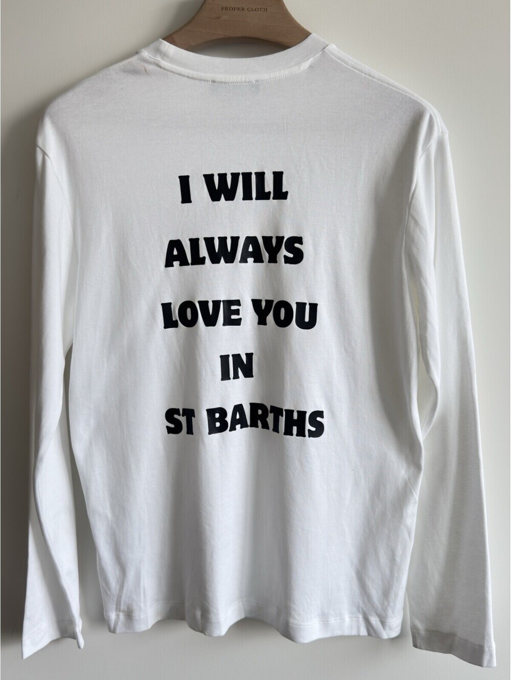 Massimo Dutti Men’s S White Long Sleeve St Barths Graphic T Shirt Made Portugal - Picture 3 of 8